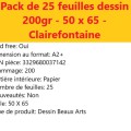 lot de 25 feuilles  50 x 65 -   200gr/m²  -  13 € 50
